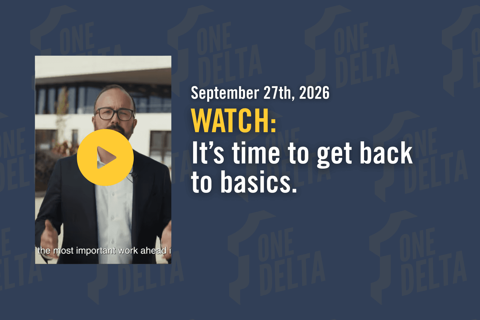 WATCH: It’s time to get back to basics.