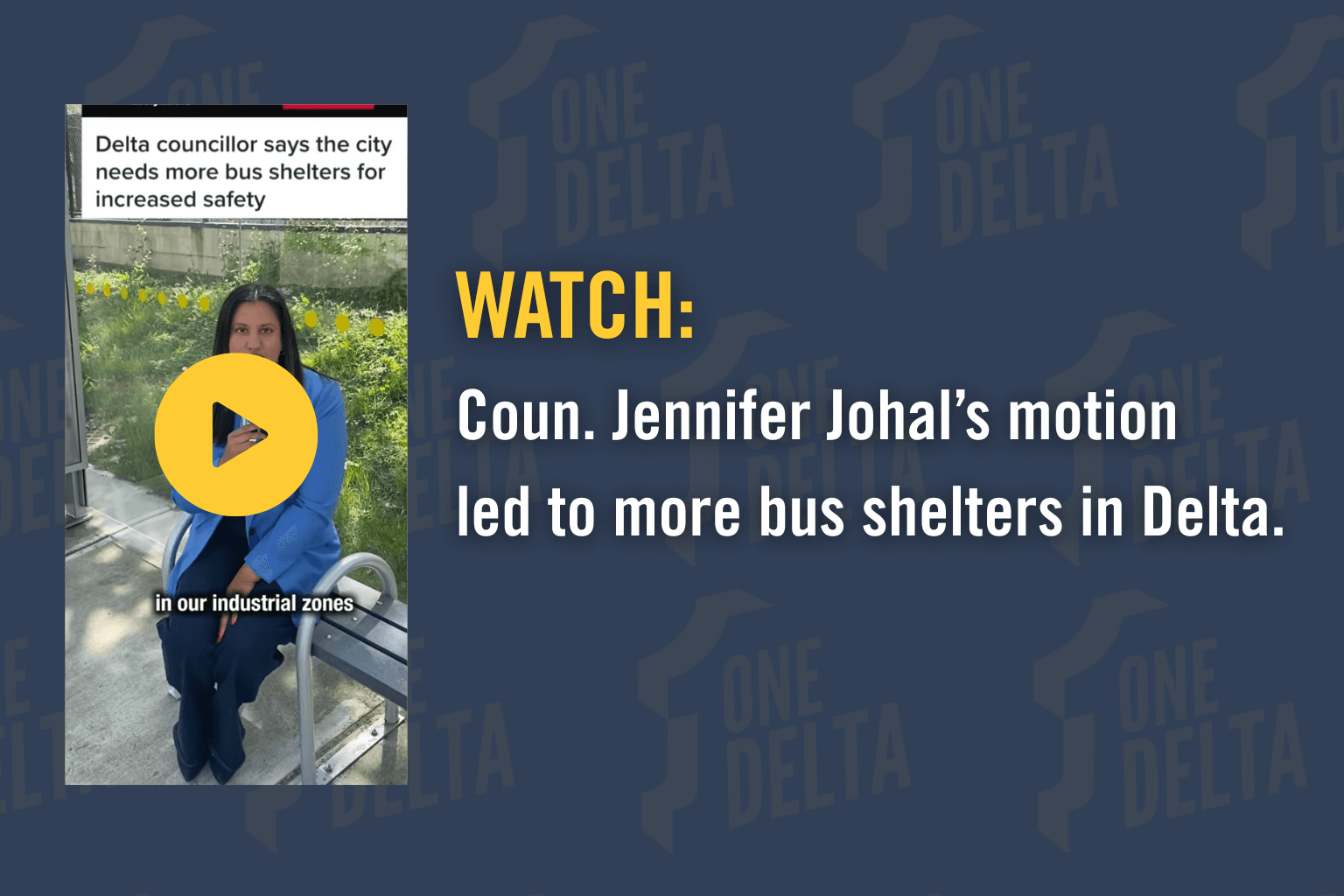 Coun. Jennifer Johal’s motion led to more bus shelters in Delta.